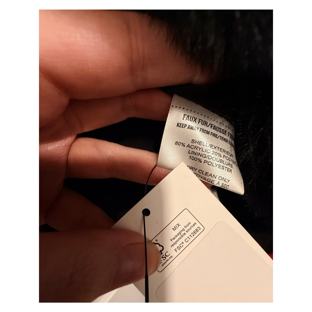 Anthropologie x Apparis L Mink Maya Faux Fur Vest $395 Long Coat Black NEW! - Picture 8 of 11